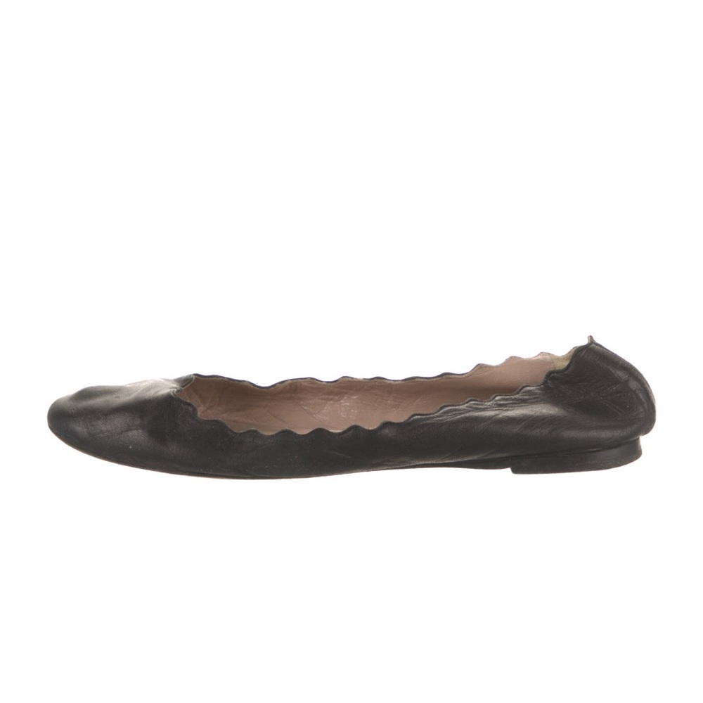 Chloé Lauren Black Scalloped Ballet Flats